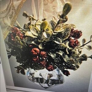 LARGE Ganz Acrylic Crystal Mistletoe Kissing Ball Christmas Ornament